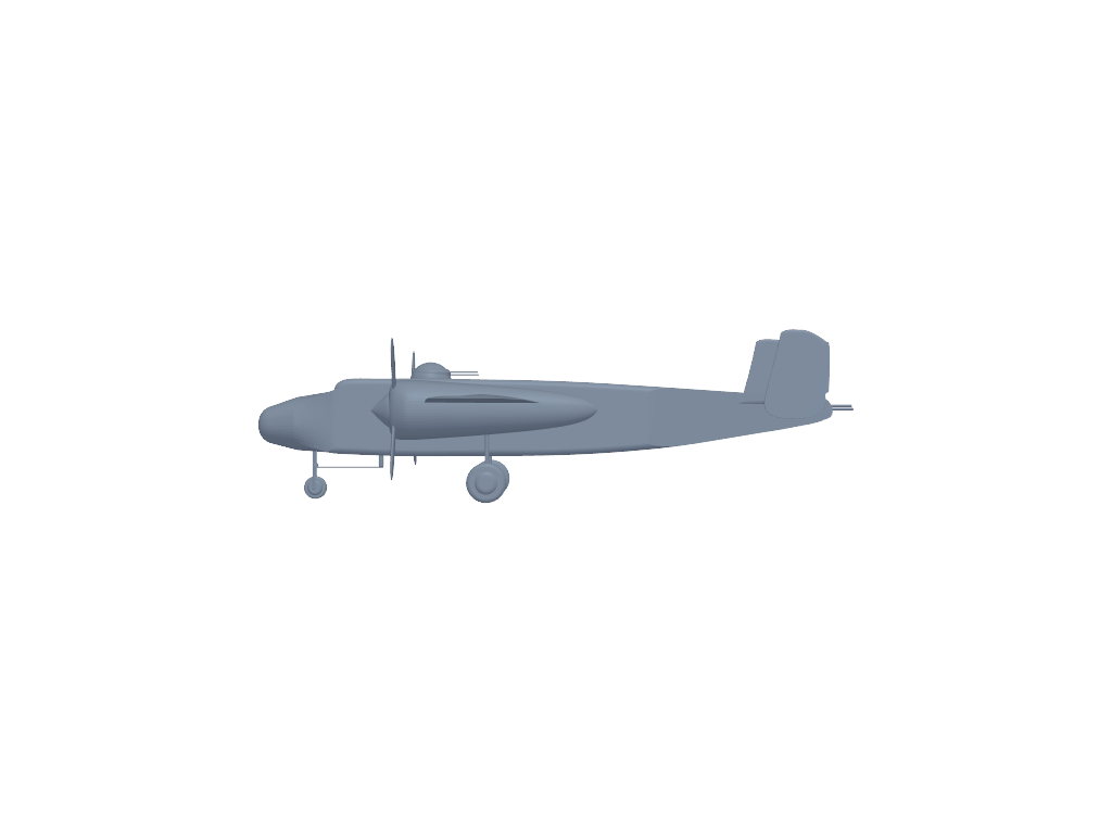 North American B-25J Mitchell 3D打印模型