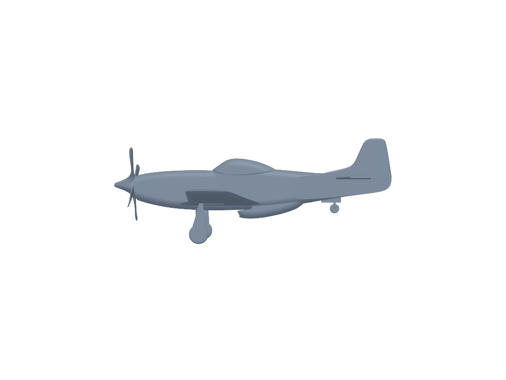 North American P-51D Mustang 3D打印模型