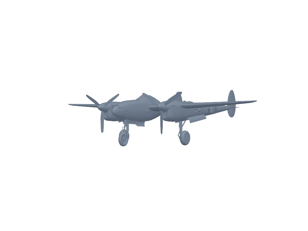 lockheed-p-38-lightning 3D打印模型