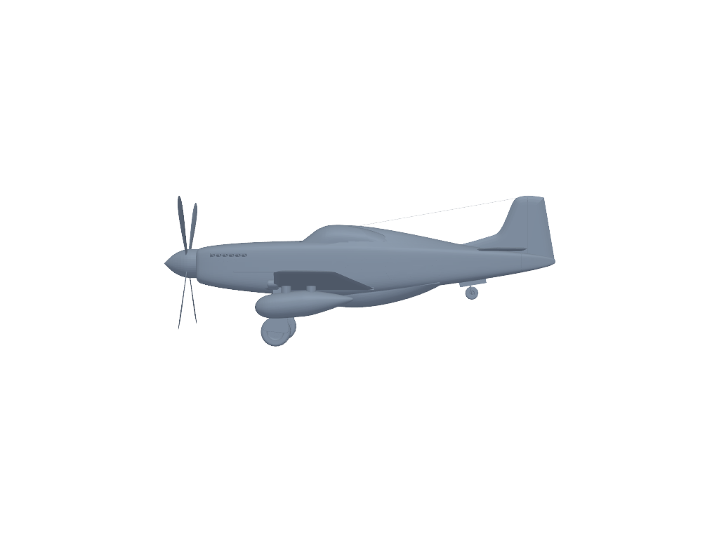 north-american-p-51c-mustang 3D打印模型