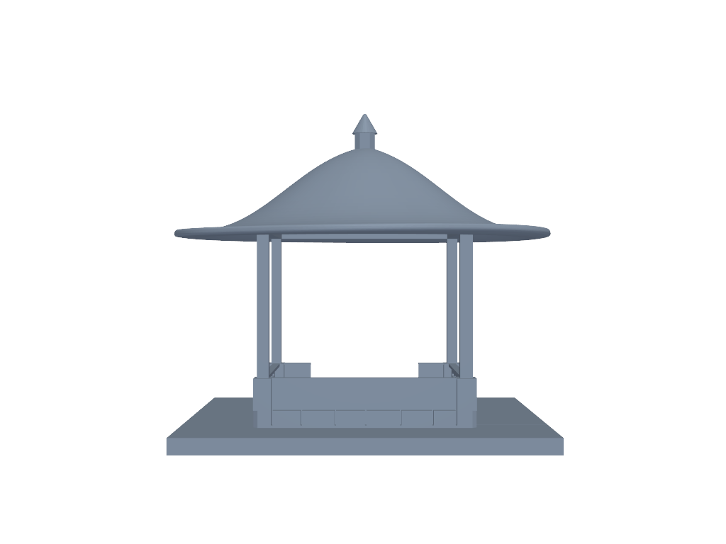 圆形凉亭子 3D打印模型