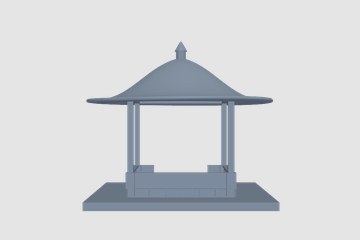 圆形凉亭子 3D打印模型