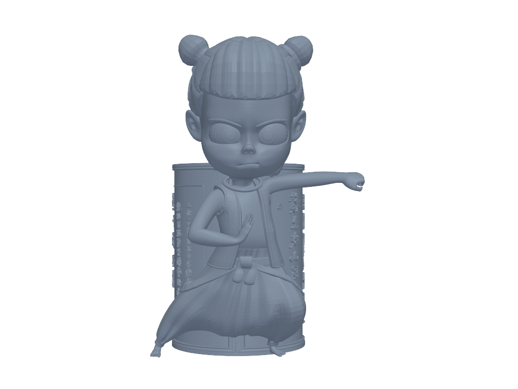哪吒笔筒1 3D打印模型