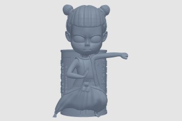 哪吒笔筒1 3D打印模型