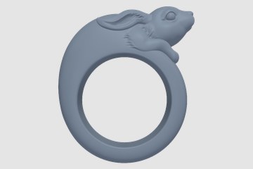 十二生肖戒指-兔 3D打印模型