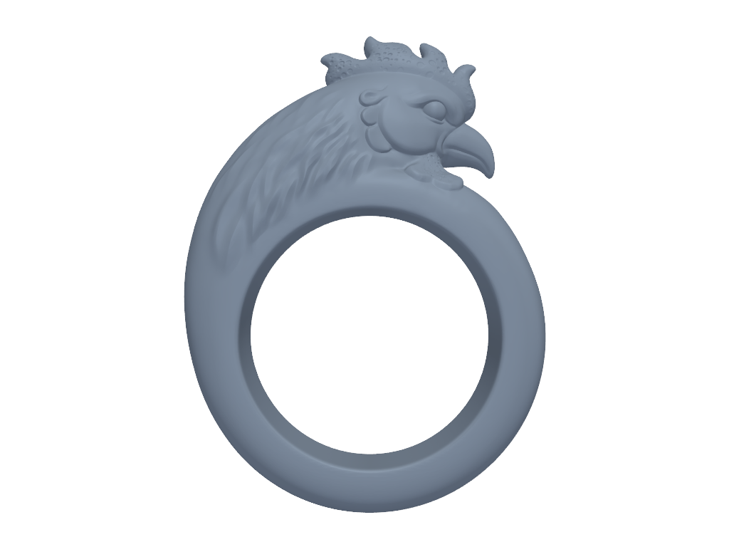十二生肖戒指-鸡 3D打印模型