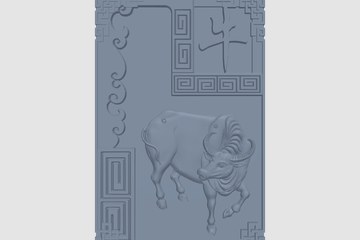 十二生肖浮雕-牛 3D打印模型