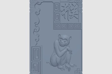 十二生肖浮雕-猴 3D打印模型