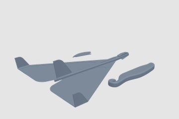 带发射装置的滑翔机 3D打印模型