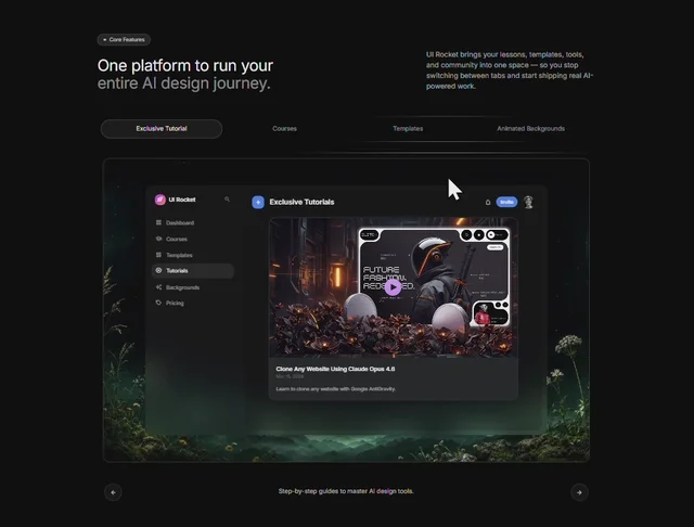 Glassmorphic Feature Tabs